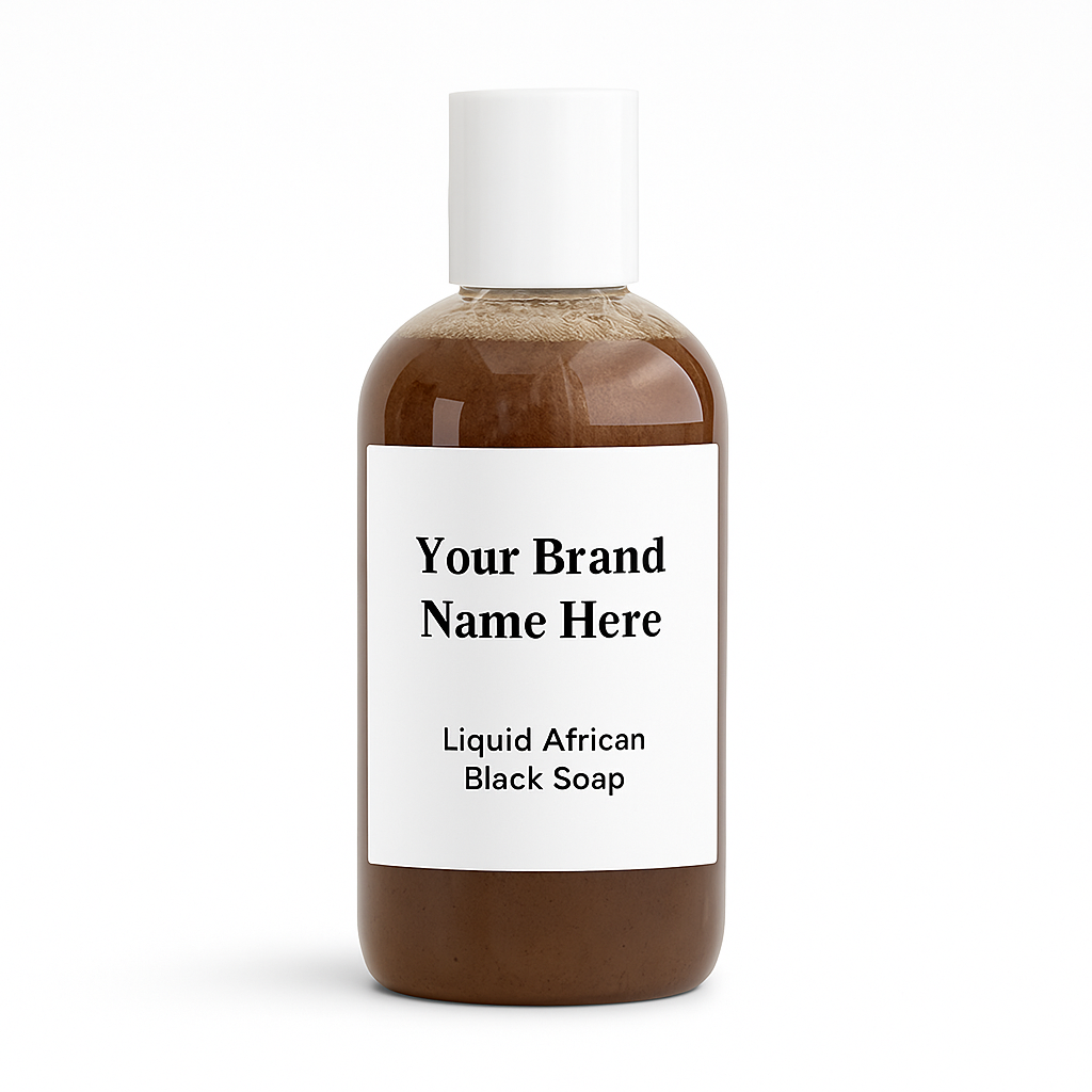Liquid African Black Soap w/ Rosehip & Hemp Seed- Private Label & Bulk