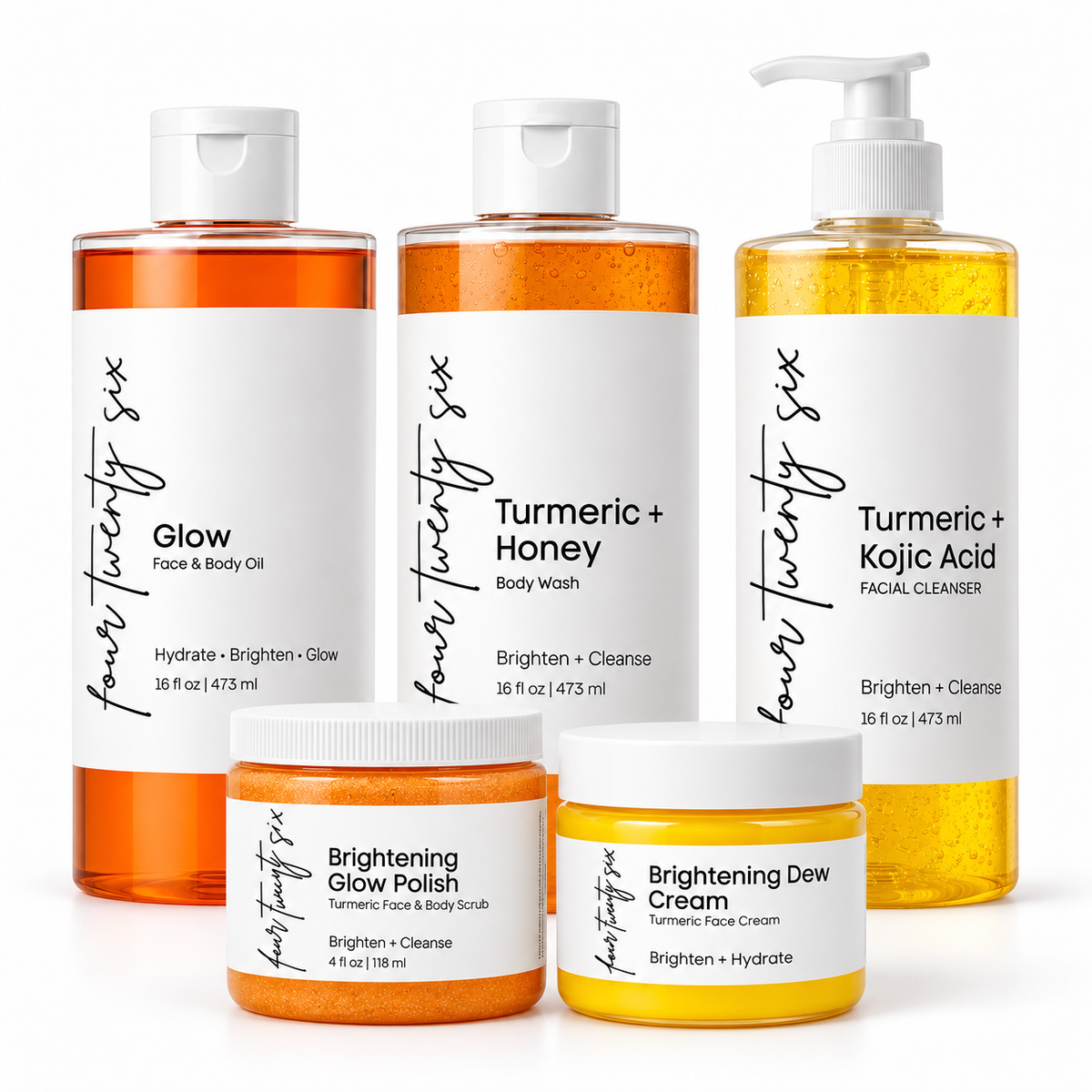 Turmeric Glow & Radiance Skincare Bundle | Complete 5-Piece Face & Body Collection